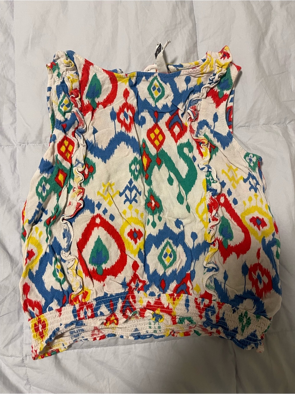 Pepe Jeans Multicolor Ikat Print Tank — Blue, Red, Yellow & Green